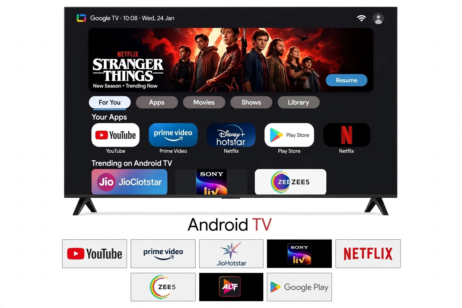 Stanlee 32″ Frameless LED FHD Smart TV — view 3