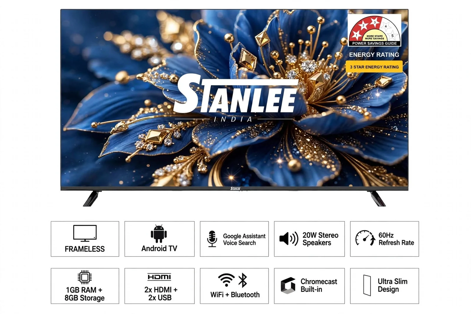 Stanlee 32″ Frameless LED FHD Smart TV — view 2