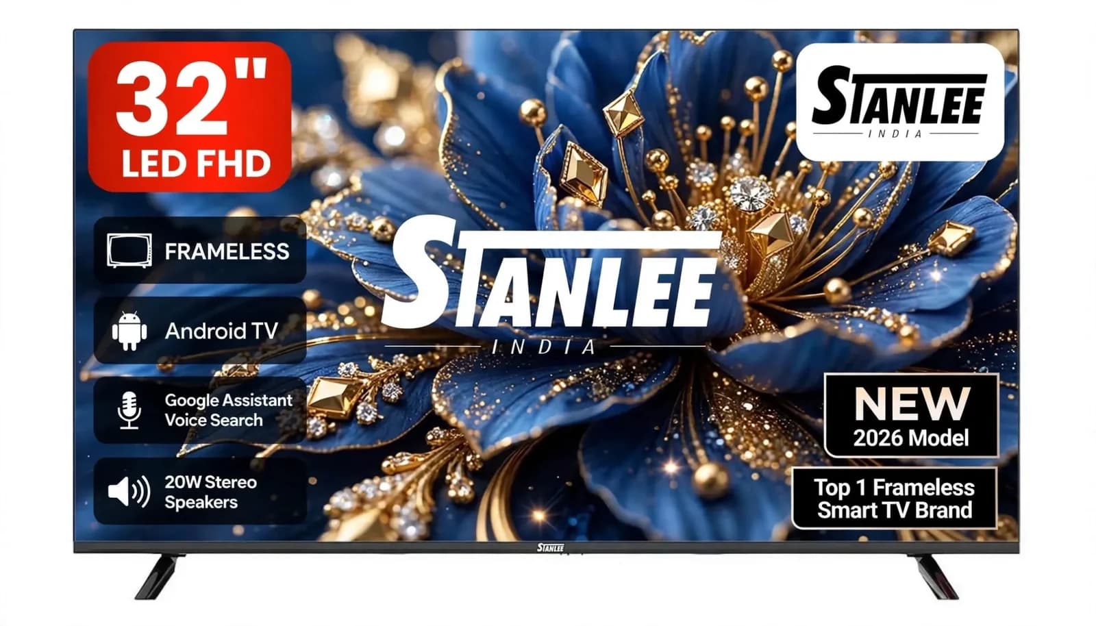Stanlee 32″ Frameless LED FHD Smart TV — view 1