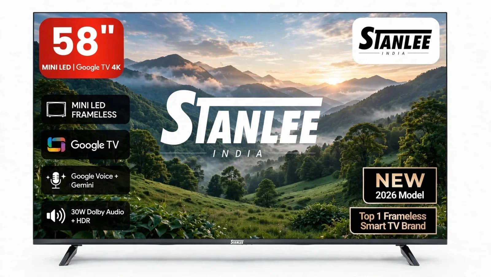 Stanlee 58″ Google TV — Mini LED — view 1