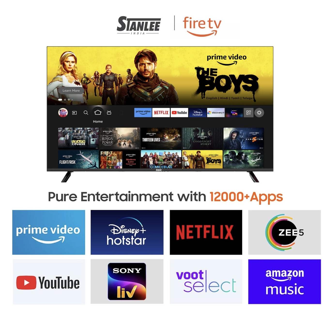 Stanlee India 127 cm (50 inches) 4K Ultra HD Smart LED Fire TV